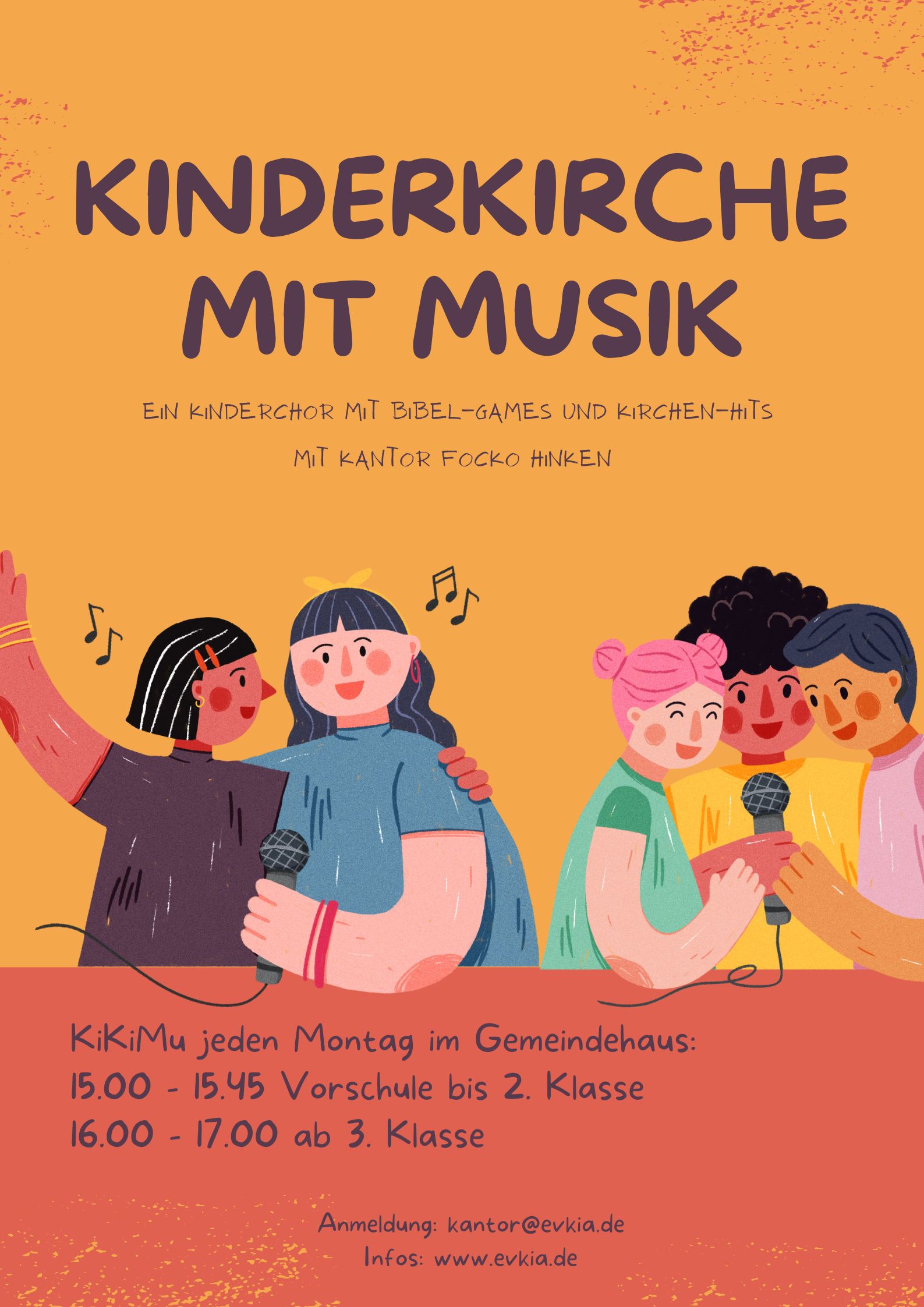 KINDERKIRCHE MIT MUSIK – Vorschule bis 2. Klasse Ein Kinderchor  mit Bibel-Games und Kirchen-Hits mit Kantor Focko Hinken