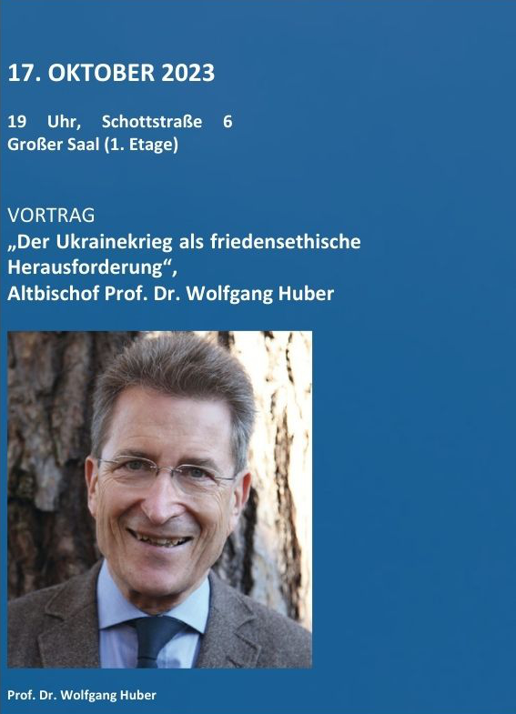 Ankündigung Vortrag Huber 17.10.2023 19 Uhr Schottstrasse 6 in Berlin-Lichtenberg